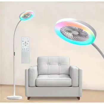 Stojací lampa ONIDEK Lampa stojąca s ventilátorem RGB, bílá, multifunkční