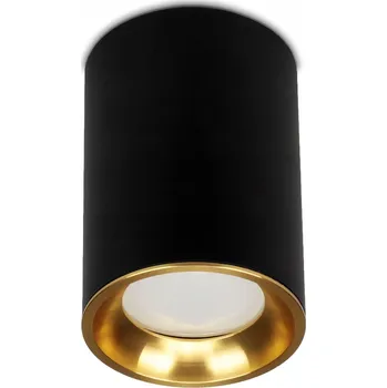 Stropní svítidlo přisazené TUBA LED GU10 moderní ČERNÁ + ZLATÁ bodovka