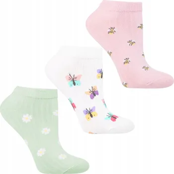 Dámské ponožky NÍZKÉ PONOŽKY PONOŽKY KOTNÍKOVÉ PONOŽKY S PRUHEM PONOŽKY BAREVNÉ MORAJ 3-BALENÍ 35-3