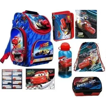 Set školních potřeb ZVÝHODNĚNÝ ŠKOLNÍ SET S AKTOVKOU DISNEY CARS 8 KS Školní batoh aktovka Auta Cars MCQueen i pro prvňáčky > varianta C-240-011-sada 08
