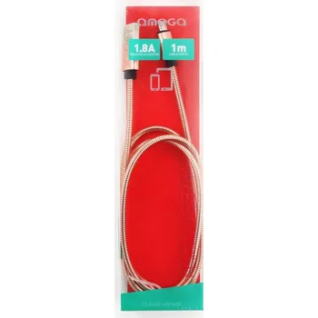 Datový kabel Kabel Omega USB - microUSB typ B 1,8 m růžový