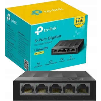 Switch SWITCH SÍŤOVÝ LAN 5 PORTŮ 1GB/S GIGABIT NEŘÍZENÝ + NAPÁJECÍ ADAPTÉR TP-LINK