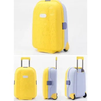 Cestovní kufr pro děti na kolečkách, příruční zavazadlo, žlutý
