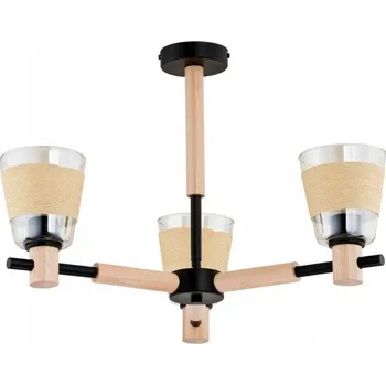 Moderní Stropní svítidlo KORAB III dřevo prům. 60cm