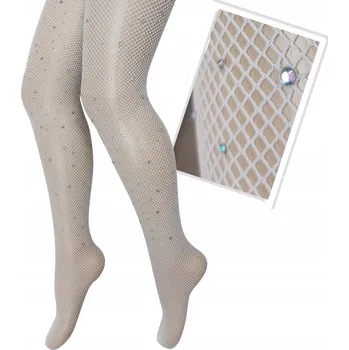 Lilly Bling dětské bílé nylonové punčocháče velikost 122