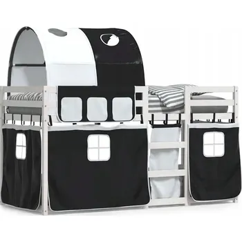 Postel Bílá patrová postel z masivního borovicového dřeva 205,5 x 95,5 x 112 cm