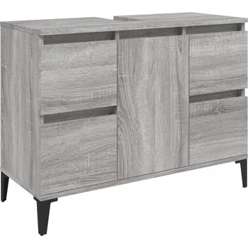 Koupelnový nábytek Skříňka pod umyvadlo šedá dub sonoma 80 x 33 x 60 cm se 4 zásuvkami