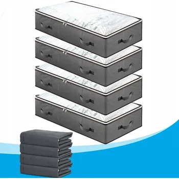 Úložný box 4X ÚLOŽNÝ BOX NA OBLEČENÍ ORGANIZÉR DO SKŘÍNĚ KONTEJNERY 90L