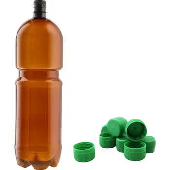 Jednorázové nádobí Lahev PET na pivo 2l, hnědá + víčko zelené (bal.113ks)