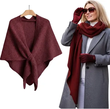 Šála TEPLÁ béžová TROJÚHELNÍKOVÁ ŠÁLA premium – dárek pro ni, MĚKKÁ PLETENINA