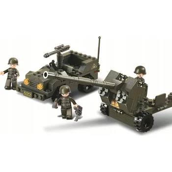 ostatní stavebnice STAVEBNICE SLUBAN PROTIVZDUŠNÉ DĚLO FLAK VOJENSKÉ AUTO DĚLO FIGURKY