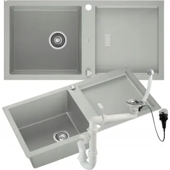 Granitový dřez Jednokomorový granitový dřez ZEUS šedý