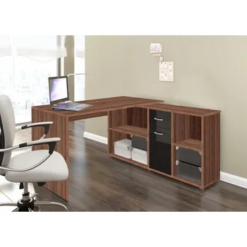 Psací stůl Psací stůl ROTHING, pravý, švestka/černý lesk