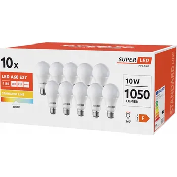 Žárovka LED žárovka SuperLED E27 10 W kulová 1050 lm CCD