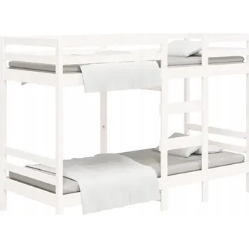 Postel Bílá patrová postel z masivního borovicového dřeva 205,5 x 85,5 x 141,5 cm