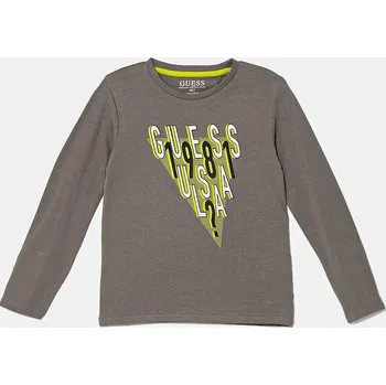 Chlapecké tričko Dětské bavlněné tričko s dlouhým rukávem Guess N5YI03.K8HM4.9BYA šedá 90X, vel. 113-118
