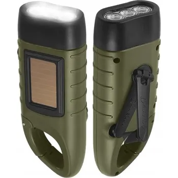 Svítilna SVÍTILNA 3 LED NA KLIKU dynamo SOLÁRNÍ RUČNÍ