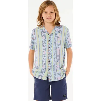 Pánská košile Košile Rip Curl RAW ENERGY 3 S/S SHIRT-BOY Ice Blue velikost 16