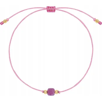 Náramek Šňůrkový náramek | stříbro pozlacené 925 | rubín