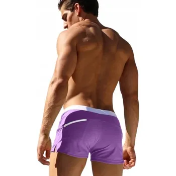Pánské plavky PÁNSKÉ PLAVKY ŠORTKY BOXERKY POHODLNÉ MODERNÍ SE SÍŤKOU FIALOVÉ - XL