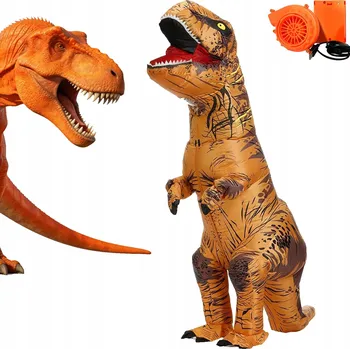 Karnevalový kostým VELKÝ DINOSAURUS KOSTÝM KARNEVALOVÝ OBLEK PRO DOSPĚLÉ NAFUKOVACÍ 160-200 cm