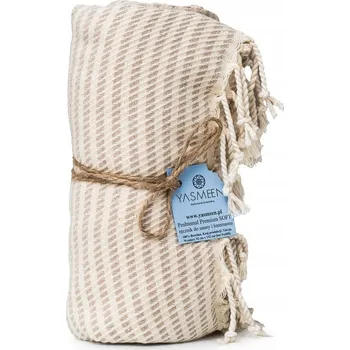 Ručník Yasmeen Premium Měkký Béžový ručník do Hammamu - Peshtemal