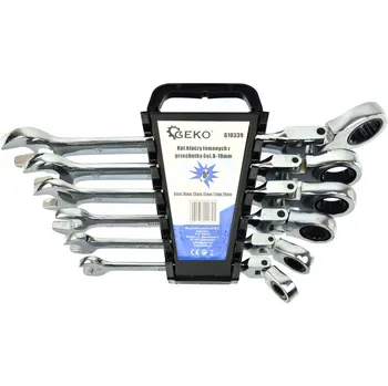 Dílna Očkoploché kloubové klíče s ráčnou, 8 - 19 mm, sada 6 kusů