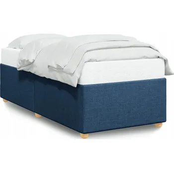 Postel Modrý Rám postele 190 x 90 x 46 cm z polyesterové tkaniny