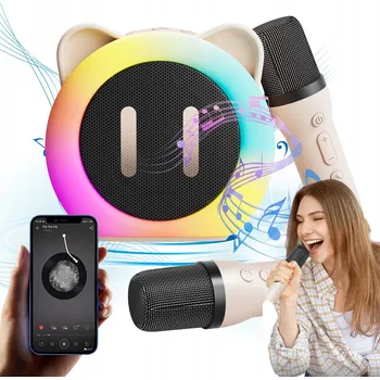 Hudební nástroj pro děti BEZDRÁTOVÝ MIKROFON A REPRODUKTOR KARAOKE S BLUETOOTH, 2 MIKROFONY