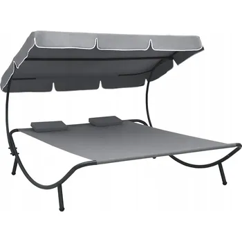 Zahradní lehátko Lehátko kovové šedé VidaXL
