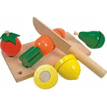 Dřevěná hračka Woody Krájení na „ovocném“ krájecím prkénku