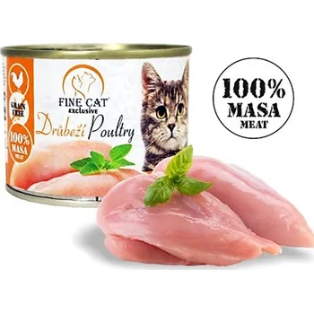 Krmivo pro kočku FINE CAT Exclusive konzerva pro kočky drůbeží 100% masa 200 g