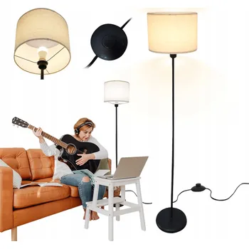 Stojací lampa STOJACÍ LAMPA 156 CM S LANOVÝM STÍNIDLEM, 3 SVĚTLA, DO INTERIÉRU