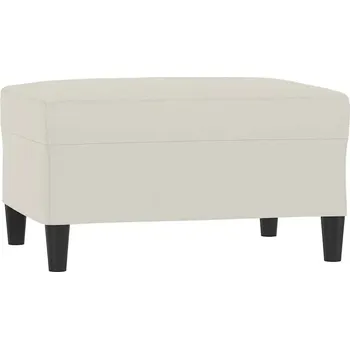 Taburet Podnožka z Aksamitu Krémová, Stabilní Překližka, 70x55x41 cm