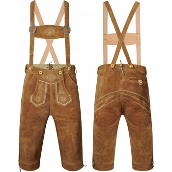 Pracovní oblečení BAVARSKÝ KOSTÝM Pánské kožené kalhoty Oktoberfest tradiční vel 46 ROB
