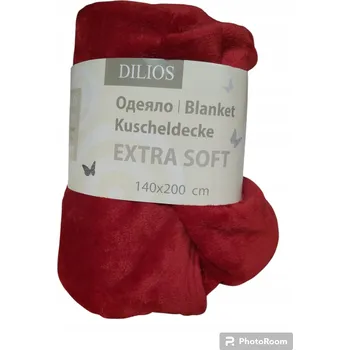 Přehoz na lůžko TEPLÁ DEKA PŘEHOZ NA POSTEL 140x200 DEKY TMAVĚ HNĚDÁ ČERVENÁ