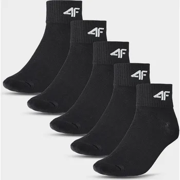 Dámské ponožky 4F PONOŽKY DÍVČÍ ČERNÉ KE KOTNÍKŮM BEZ GUMIČKY 38-40