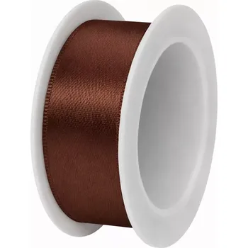 Stuha Stuha taftová hnědá 25mm x 3m (6,-Kč/m) (Stuha taftová hnědá, oboustranná)
