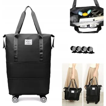 Cestovní taška Travel Bag VELKÁ Sportovní Příruční Zavazadlo Turistická Voděodolná Černá 26L až 54L