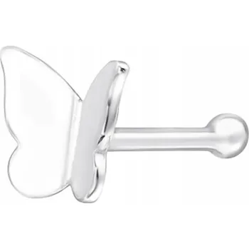 Piercing Motýlek 3,9 mm Stříbrný Nostril Piercing do Nosu Motýl Stříbro 925