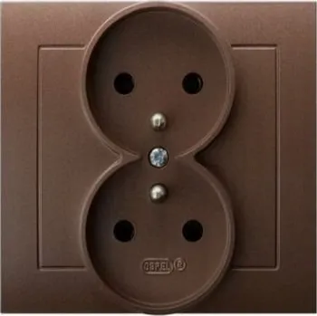 Elektrická zásuvka Hnědá Elektrická Zásuvka Ospel