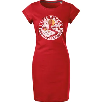 Dámské šaty Bavlněné letní šaty I like coffee Velikost: M, Barva: Červená