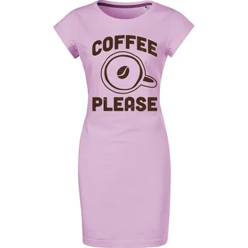 Dámské šaty Bavlněné letní šaty Coffee please Velikost: L, Barva: Orchid