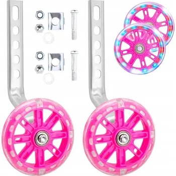 Jízdní kolo SADA BOČNÍCH LED KOLEČEK PRO KOLO 12-20" ODRÁŽEDLO DRŽÁK PRO KOLO 12-20"