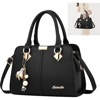 Kabelka Dámská kabelka velká černá z ekologické kůže s organizérem