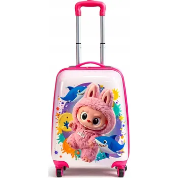 KUFR PRO DĚTI FIGURKA LABUBU CESTOVNÍ NA KOLEČKÁCH PŘÍRUČNÍ DO LETADLA