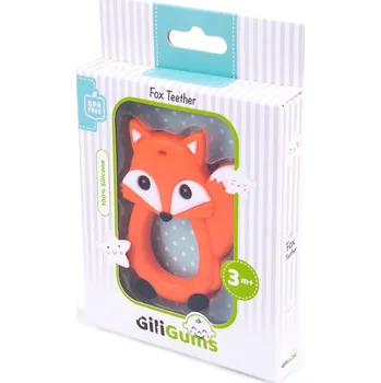 Kousátko na prořezávání zoubků, ortodontické GiliGums silikonové oranžové