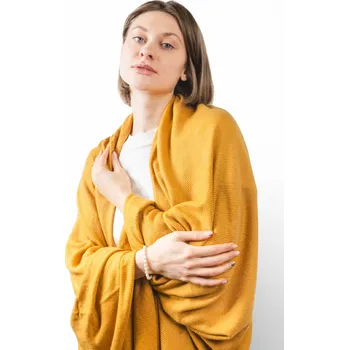 deka Pashmii 100% Kašmírová deka MINIMA hořčicová