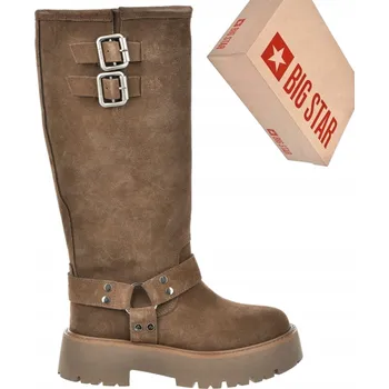 Dámské kozačky Big Star dámské kozačky do půlky lýtek plochý podpatek velikost 39