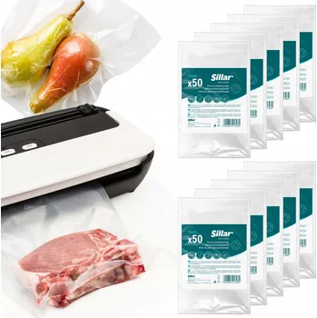 10x Fólie sáčky Sillar na balení potravin pro tepelnou svářečku 15x25cm 50 Ks